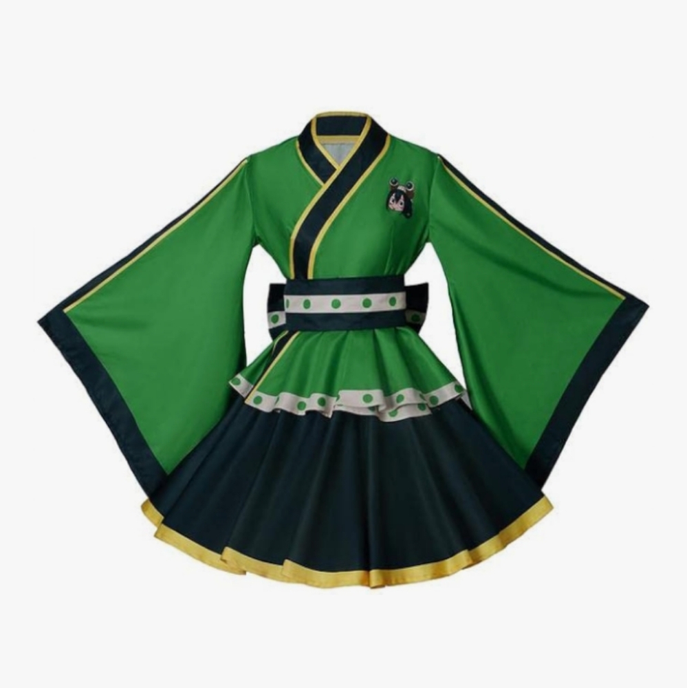 Asui Tsuyu Cosplay Costume Includes Kimono Skirt Belt Size 2X NWOT